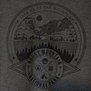Gray Short Sleeve Tee with Mountain Graphic